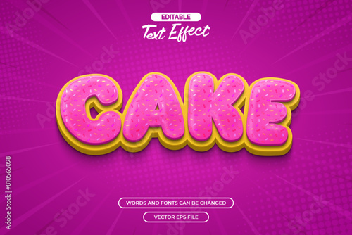 Cake editable text effect