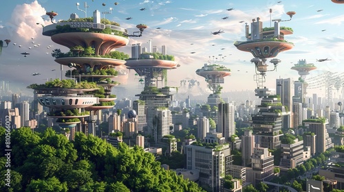 The fusion of technology and organic life in future cities