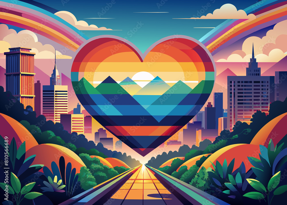 Heart with the colors of the rainbow flag, Pride, Rainbow, LGBTQ+ Heart with the colors of the rainbow flag, Pride, Rainbow, LGBTQ+