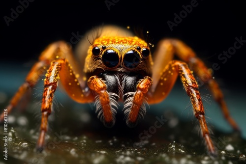 Close-up of a colorful jumping spider