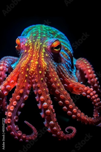 Vibrant and colorful octopus with unique patterns