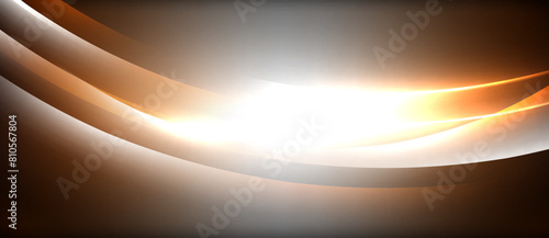 Within the darkness of the wave, a glowing circle of Amber light emerges, casting tints and shades of Peach onto the horizon. An artistic event of heat and gas