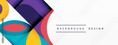 A vibrant art piece featuring geometric shapes like triangles, rectangles, and circles in electric blue and magenta tints and shades on a white background, reminiscent of a modern flag or logo design