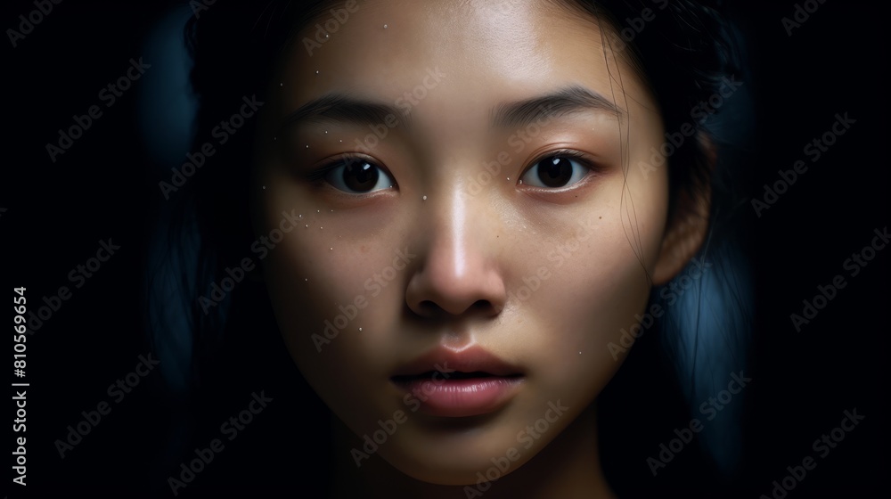 close up portrait of a young asian woman close up portrait of a young asian woman