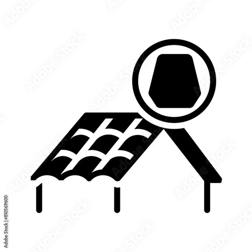 Vector solid black icon for Asphalt shingles