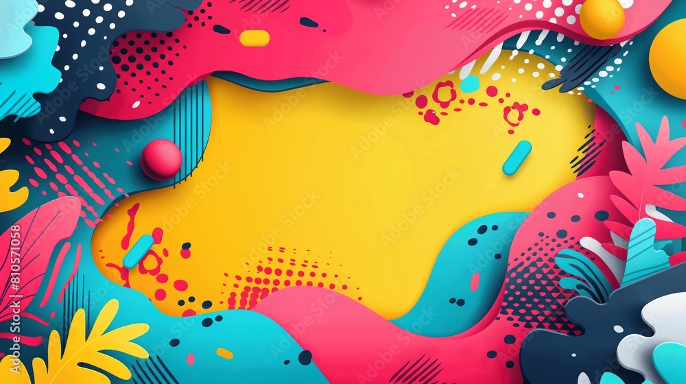 Vibrant Abstract Fluid Art Composition with Splashes