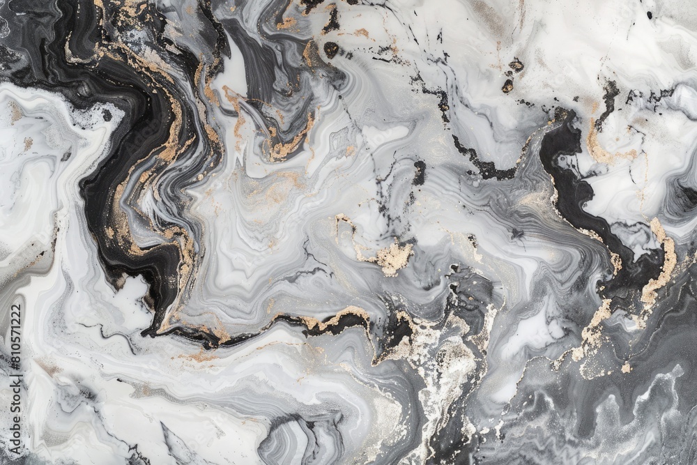 Abstract marble texture, with bold swirls and veins in a palette of soft greys and whites,