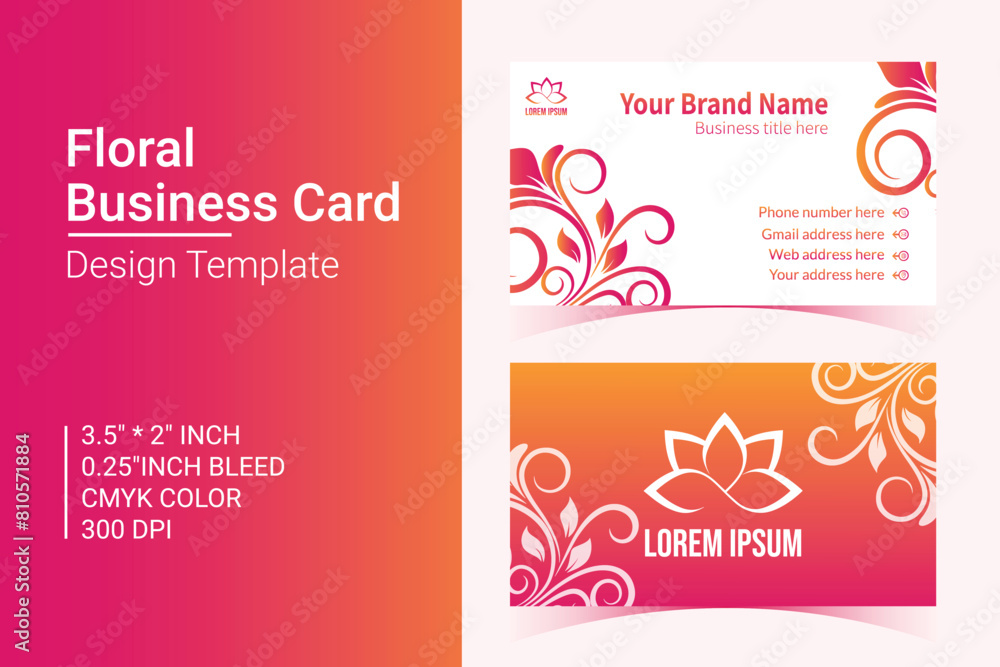 Floral Business Card Template for luxury brand Floral Business Card Template for luxury brand