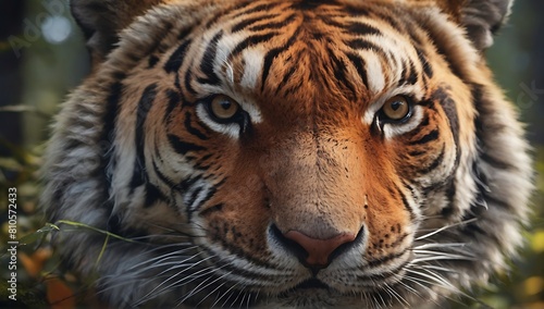 Beautiful Siberian tiger in its habitat, close up of a tiger, tiger portrait, made with AI Generative