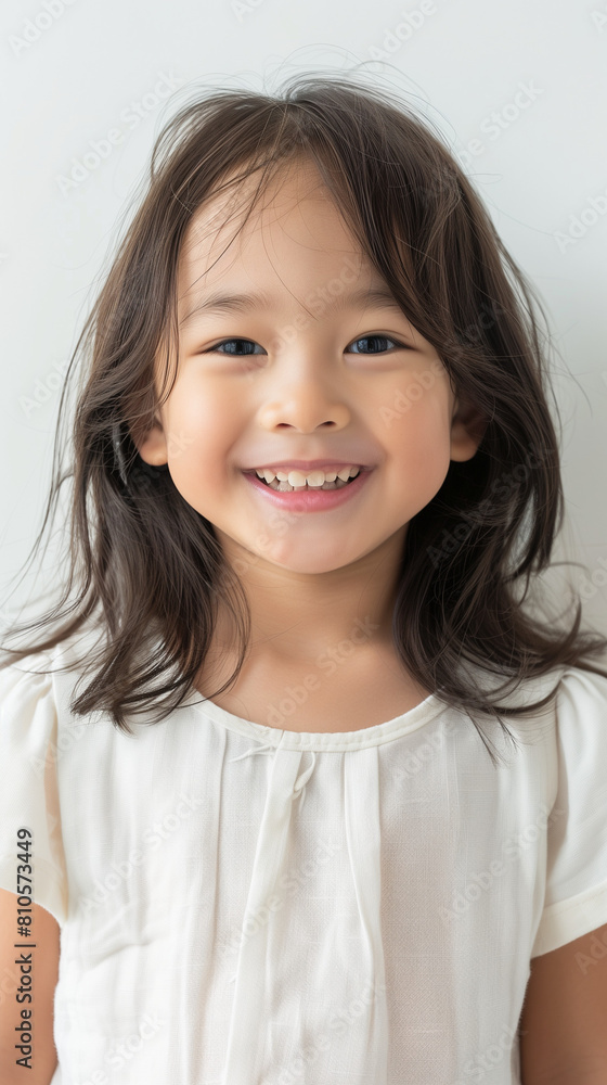 An Asian little girl with a beaming smile radiates happiness and joy against a white solid background. The portrayal is hyper-realistic, capturing the genuine emotion and innocence of childhood.
An Asian little girl with a beaming smile radiates happiness and joy against a white solid background. The portrayal is hyper-realistic, capturing the genuine emotion and innocence of childhood.