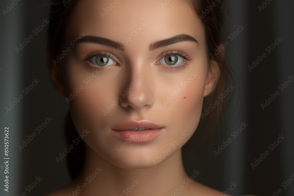 close-up portrait of a young woman with natural makeup close-up portrait of a young woman with natural makeup