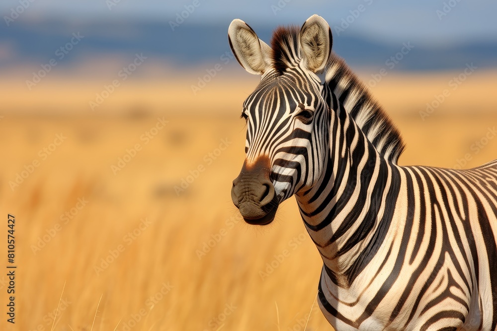 Naklejka premium Zebra in the African savanna