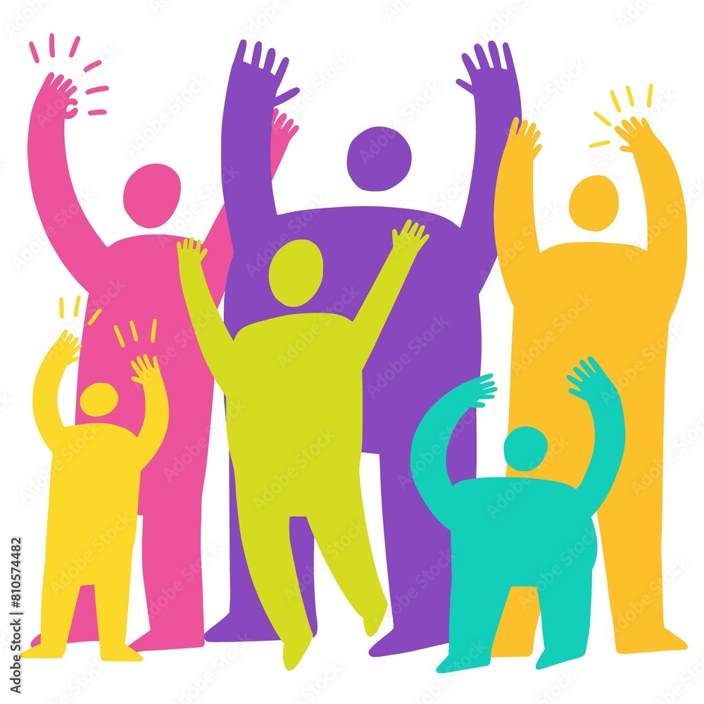 An illustration of a group of cheerful people, hand-drawn in the style of doodles and minimalism. An illustration of a group of cheerful people, hand-drawn in the style of doodles and minimalism.