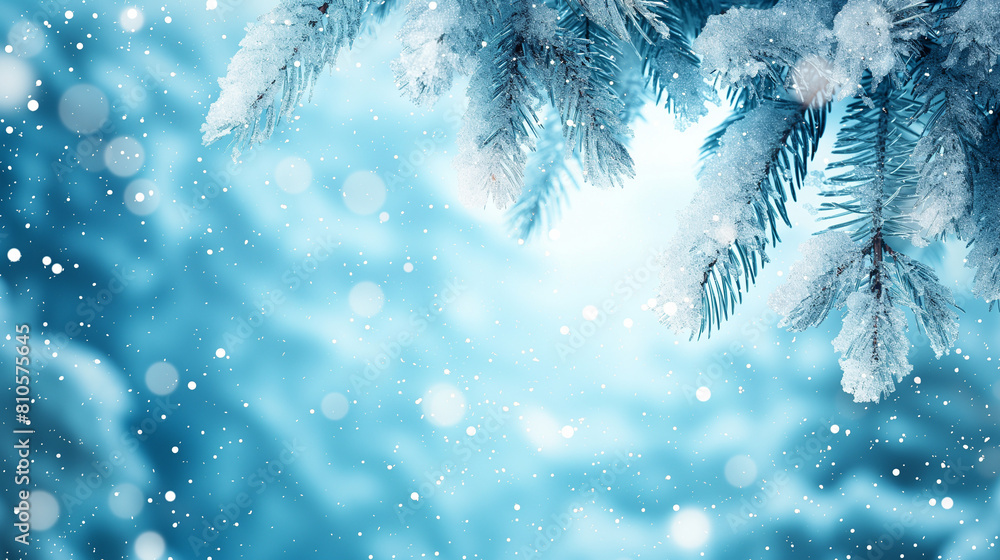 Winter snow poster banner, christmas background