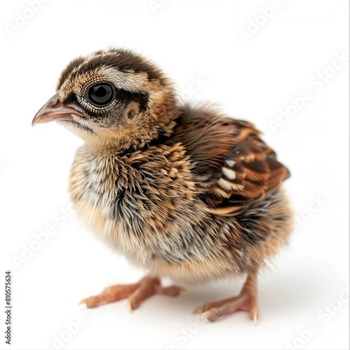 a cute little quail browned isolated on white background   © Sor