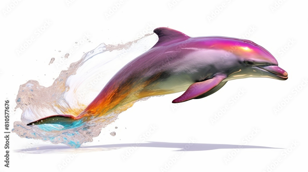 Colorful dolphin jumping out of the water Colorful dolphin jumping out of the water