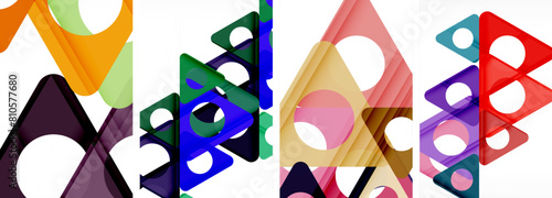Abstract background set featuring captivating triangles. Harmonious blend of geometry and style, these designs bring modern flair
