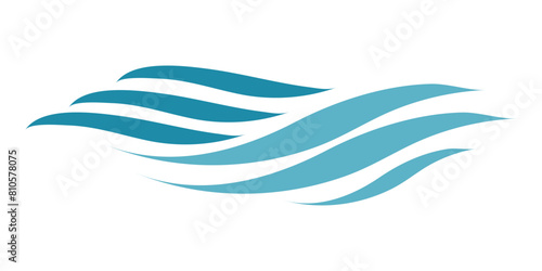 Ocean wave icon vector, sea wave flat vector, blue water wave isolated on white background.