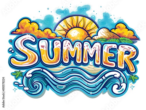 Bright summer celebration illustrations for dynamic social updates