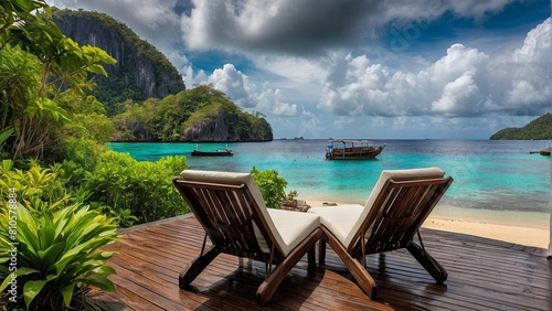 Summer season Sofa Deck Zen Generative AI s Tropical Island Relaxation