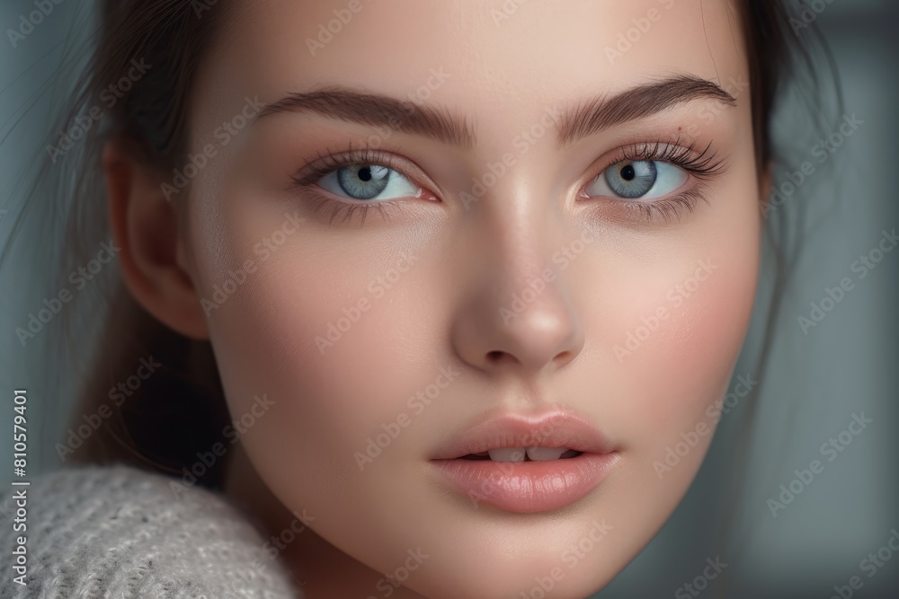 close-up portrait of a young woman with blue eyes close-up portrait of a young woman with blue eyes