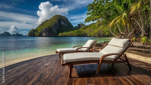 Summer season Sofa Deck Zen Generative AI s Tropical Island Relaxation