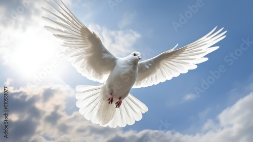 white dove flying in the sky © Balaraw