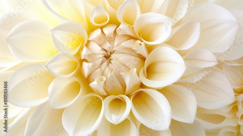   A tight shot of a white bloom, featuring numerous petals clustered around its core, with the flower's heart at the center of the petals