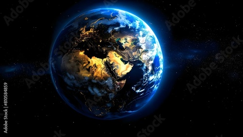 Nighttime view of Earth from space highlighting Asia Europe Africa and the Middle East. Concept Space Photography  Earth s Beauty  Continent Views  Nighttime Images  Astronomical Landscapes