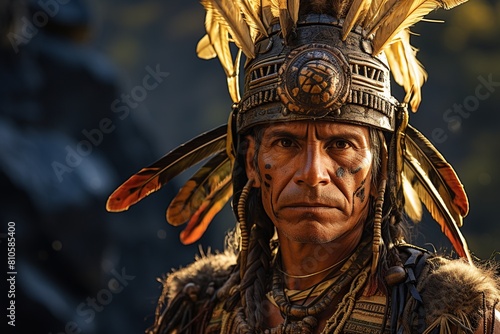 portrait of an Inca warrior lord leader or king