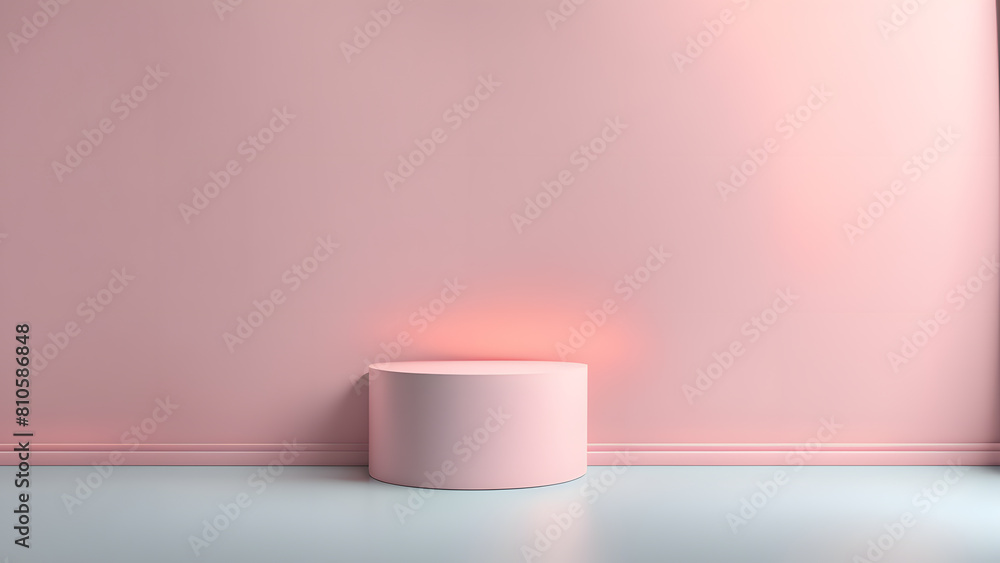 a pink room with a round table and a pink wall a pink room with a round table and a pink wall