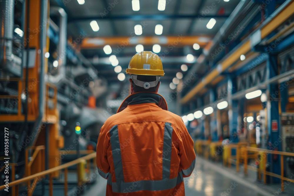 engineer is inspecting work in a factory and wearing a safety helmet engineer is inspecting work in a factory and wearing a safety helmet