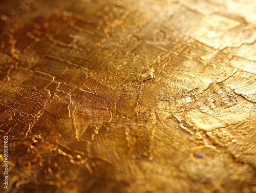Metallic gold leaf enhances a fine art piece, showcasing texture, luxury, and museum quality