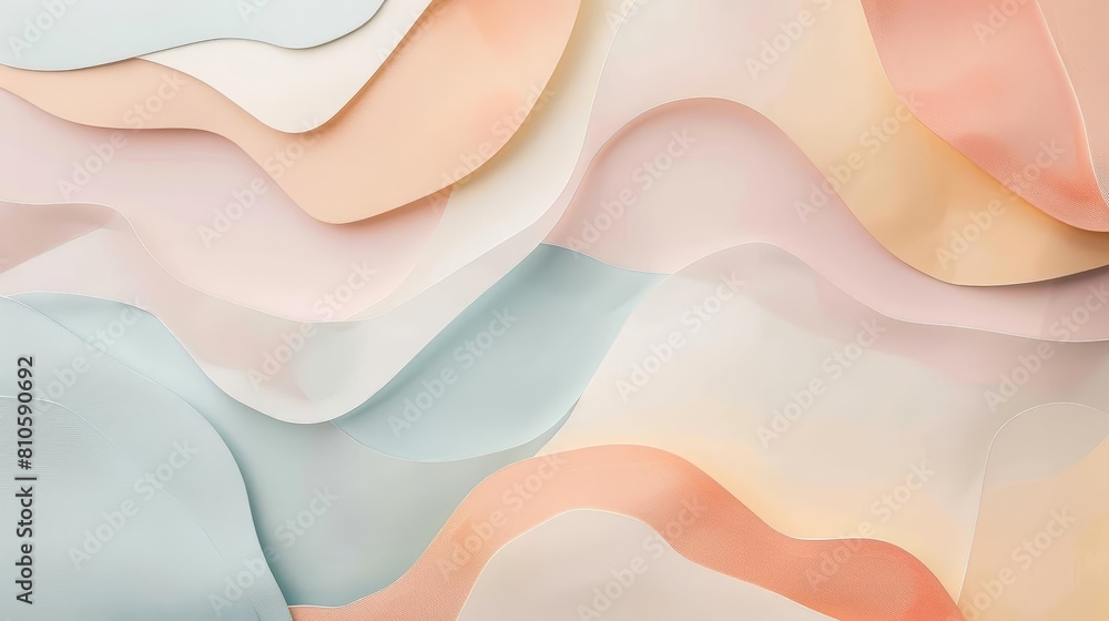 abstract composition with fluid shapes and pastel tones featuring a white flower abstract composition with fluid shapes and pastel tones featuring a white flower
