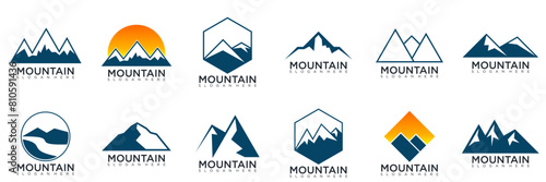 collection abstract mountain logo design illustration
