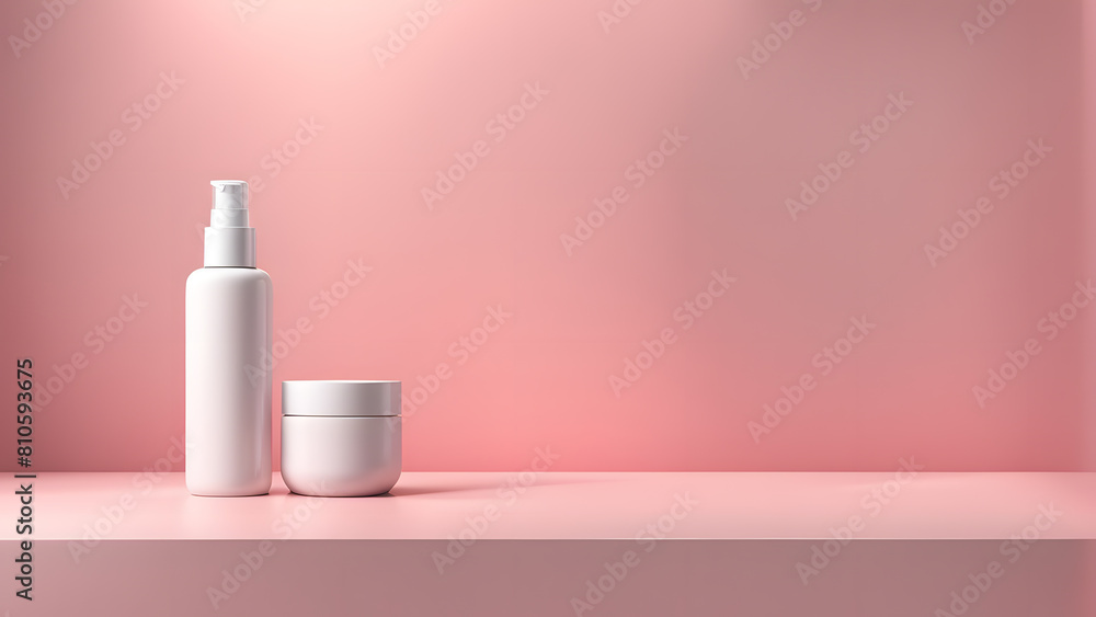 a bottle of lotion and a cup on a shelf a bottle of lotion and a cup on a shelf