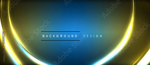 An electric blue and yellow glowing circle, resembling an astronomical object, set against a dark blue background. This artistic representation combines graphics with automotive lighting aesthetics