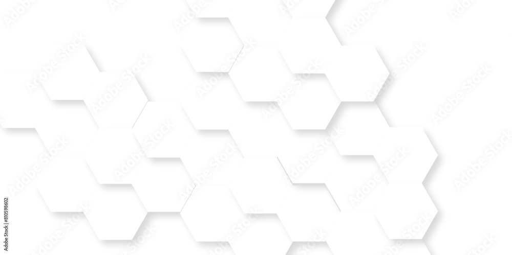 Abstract white background with hexagons. Abstract hexagon polygonal pattern background vector. seamless bright white abstract honeycomb background.	
