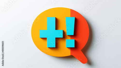 Speech bubble with hashtag on white background