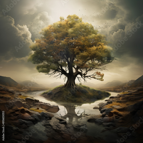 Ancient Tree on an Island