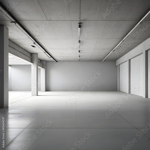 Empty room office space building with cement material structure 