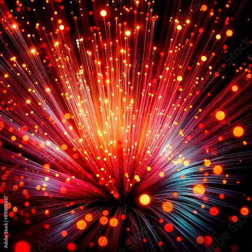 Vivid Fiber Optic Lights- Glowing Reds and Oranges