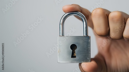 Handheld Security: A Silver Padlock in Focus
