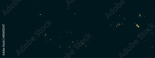 Luxury gold sparkle confetti glitter and zigzag ribbon falling down on blue background. Vector illustration. Festive overlay  happy new year holiday concept background.