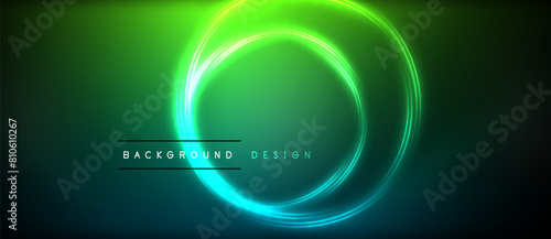 Vibrant neon circles pop against a dark backdrop, creating a mesmerizing visual effect. The electric blue glow is reminiscent of futuristic technology, adding a touch of entertainment to the scene