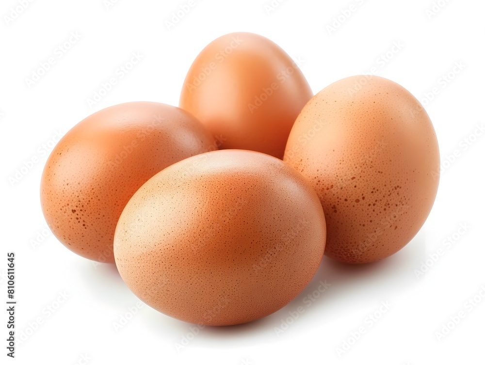 Assortment of Fresh Farm Eggs on Plain White Background Assortment of Fresh Farm Eggs on Plain White Background