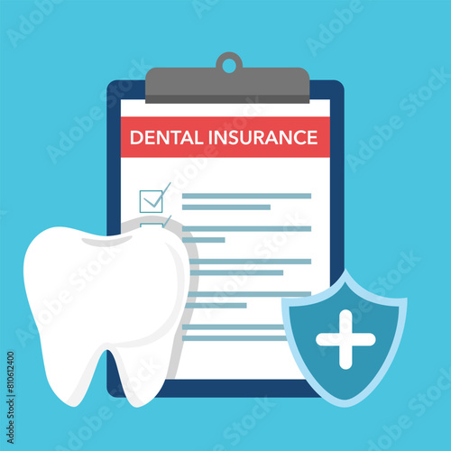 Dental insurance concept banner in flat design.