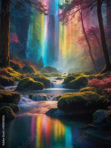 Magical Holographic Display Shining in Watercolor Painting Artistry