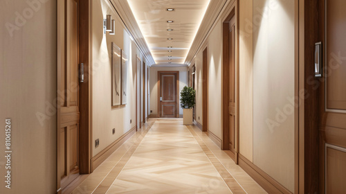 Stylish interior of modern hallway