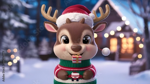 3d cute character Reindeer christmas © Blaise